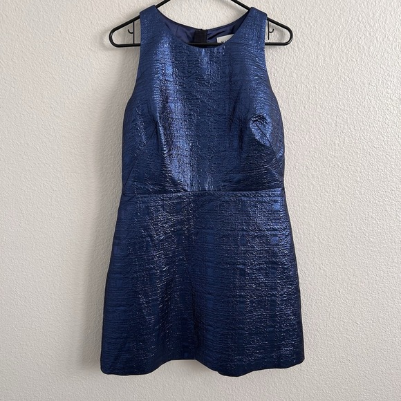 Milly Dresses & Skirts - NWT 12 Milly Metallic Fit Flare Dress Sleeveless Textured Shimmer Party Wool